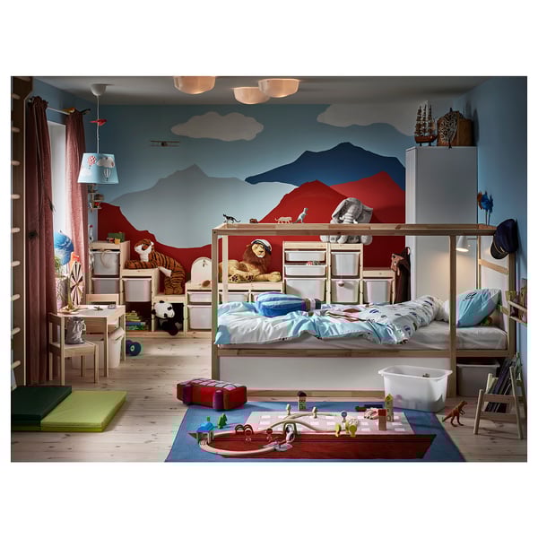 Kura Reversible Bed White Pine 90x200 Cm Ikea Ireland