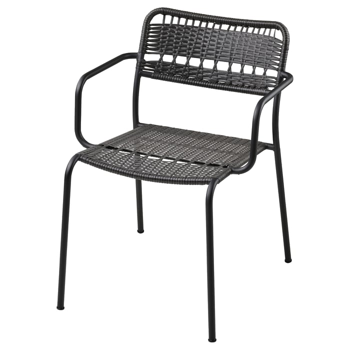 LÄCKÖ garden armchair, dark grey IKEA Ireland