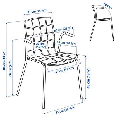 LÄKTARE grey fabric chair, modern design, light metal legs, armrests, comfy back support.
