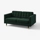LANDSKRONA 2-seat sofa, Djuparp dark green/wood