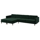 Green l-sofa with deep seats
