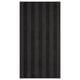 Black and grey striped rug, rectangular, soft, low pile, bedside rug.