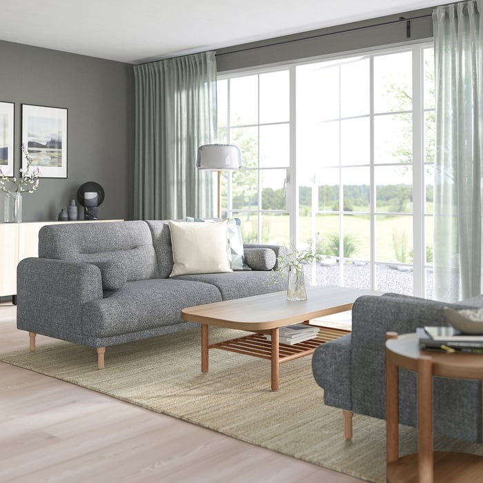 LÅNGARYD 2 seater sofa, Lejde grey/black/wood IKEA Ireland