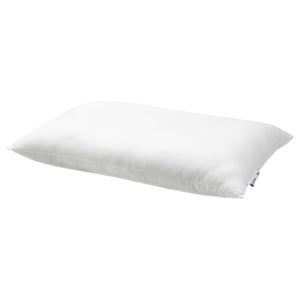 A white LAPPTÅTEL pillow. It is rectangular with a soft, smooth microfiber cover and plush filling, providing comfort and support for sleeping.