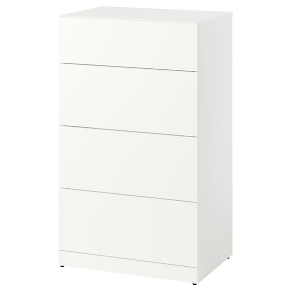 LASTARE Chest of 4 drawers, white, 60x42x100 cm
