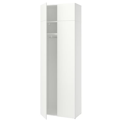 LASTARE Wardrobe combination, white/with height extension unit, 80x42x236 cm
