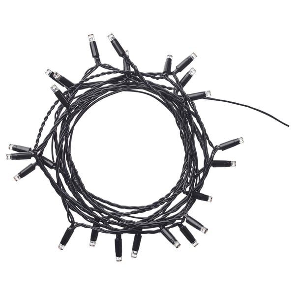 Led loop lights, black, decorative outdoor lights with 24 bulbs, energy-efficient, twisted design.