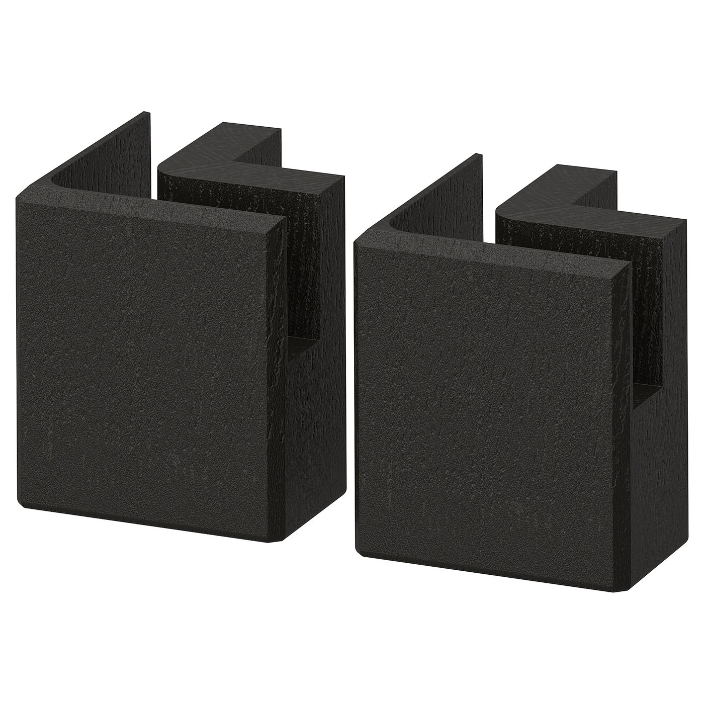 LERHYTTAN Corner leg for decorative plinth - black stained 8 cm