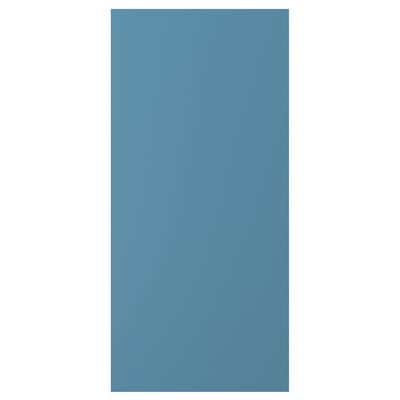 LERHYTTAN blue door panel, birch veneer, rectangular, solid color.