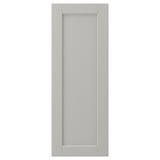 This is a light grey LERHYTTAN kitchen cabinet door with a solid wood frame and a beveled edge design. It a veneer panel and offers a classic look.