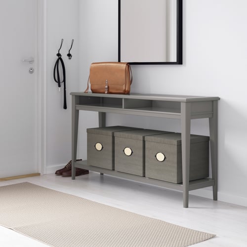 LIATORP Console table, grey, glass, 133x37 cm IKEA Ireland