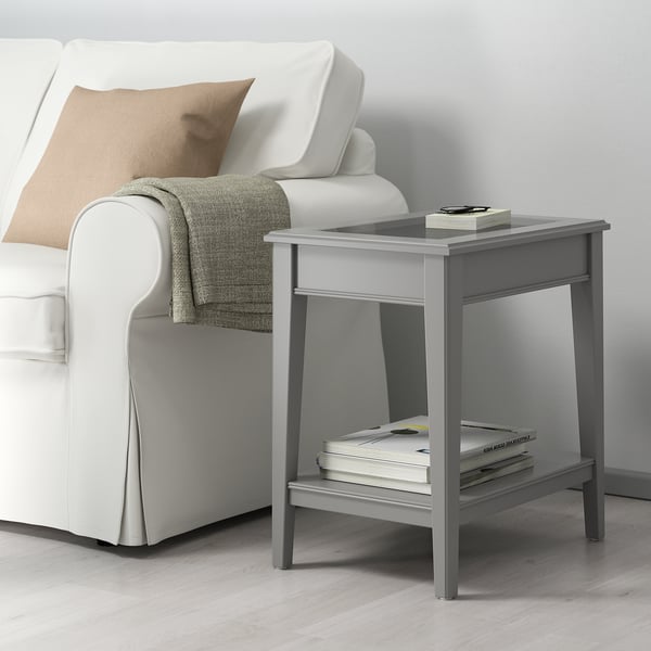 Liatorp Side Table Grey Glass 57x40 Cm Ikea Ireland So here's the background, my wife changed our living room around and we moved our big end tables.