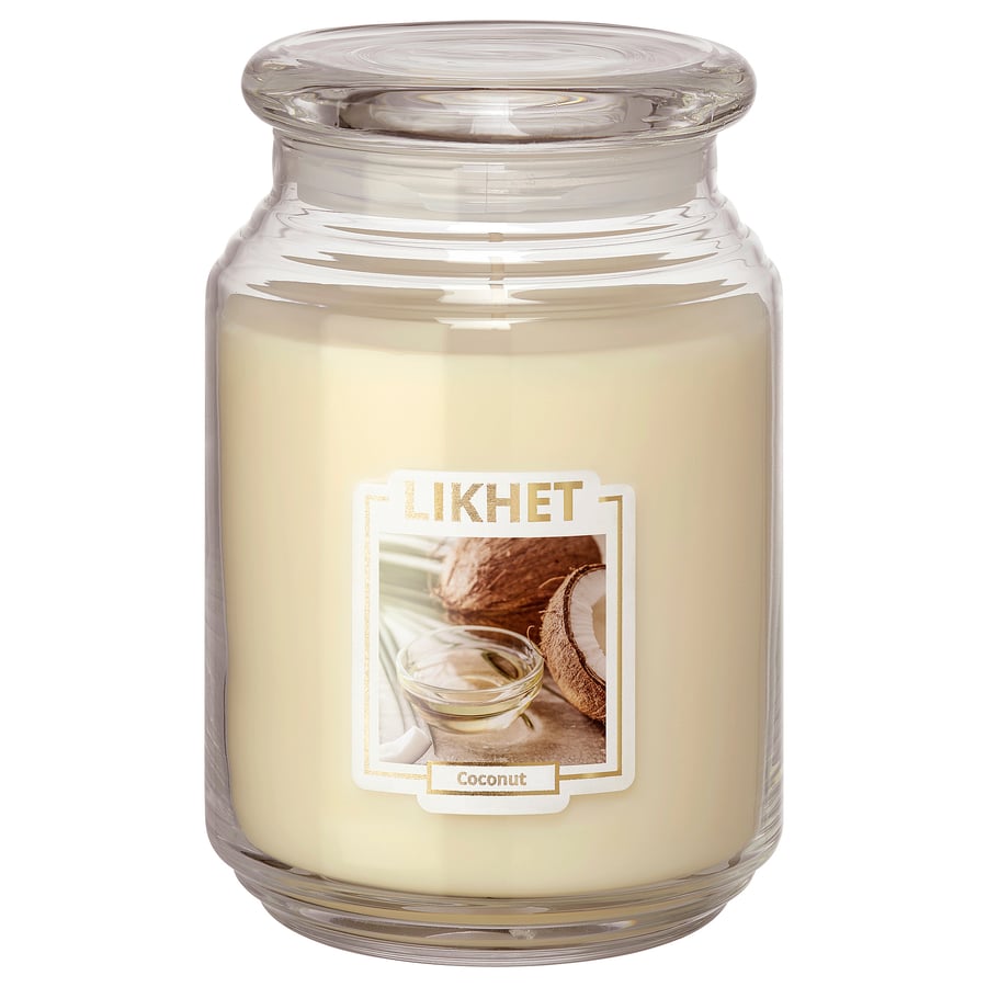 LIKHET Scented candle in glass, Coconut/natural IKEA Ireland