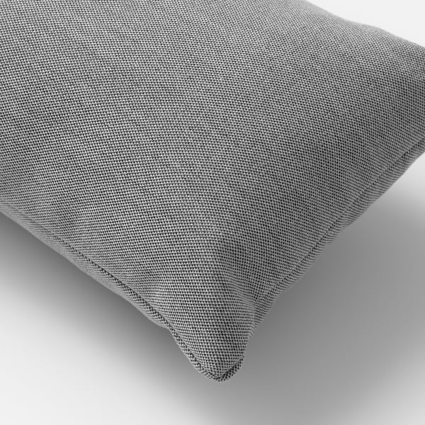 High-quality, textured grey decorative pillow on a plain background.