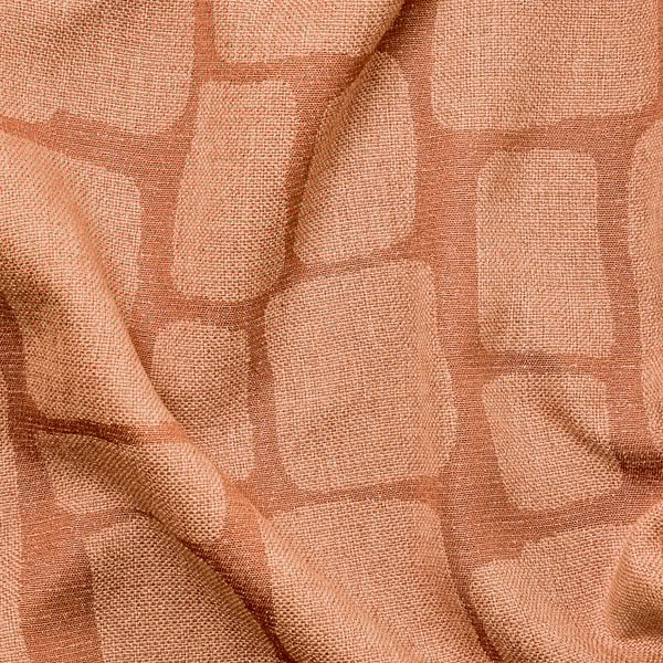 Richly textured, jacquard-woven curtain in warm red-brown, offering a luxurious block-out effect. Light-reflective sheen, adding depth and elegance.