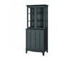 LOMMARP dark gray cabinet with glass doors, wooden design, storage furniture.