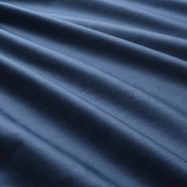 LUKTJASMIN Duvet cover and 2 pillowcases, dark blue, 240x220/50x80 cm