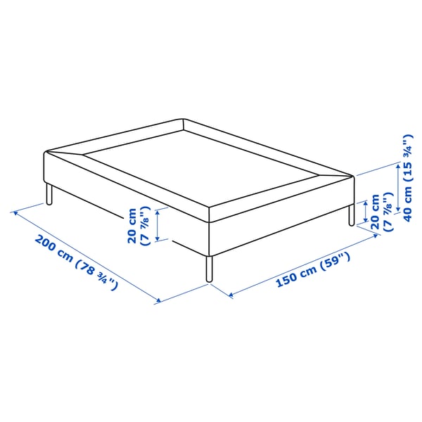 LYNGÖR Slatted mattress base, incl leg/white, Standard King
