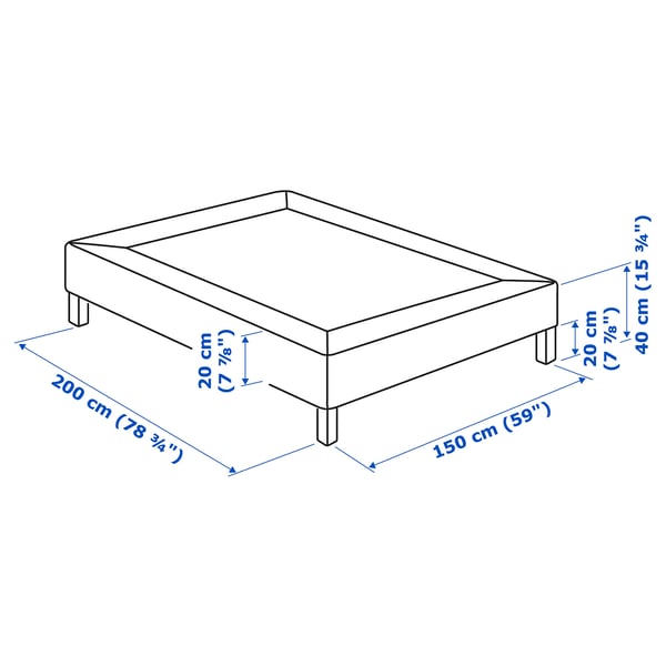 LYNGÖR Slatted mattress base, incl leg/white, Standard King