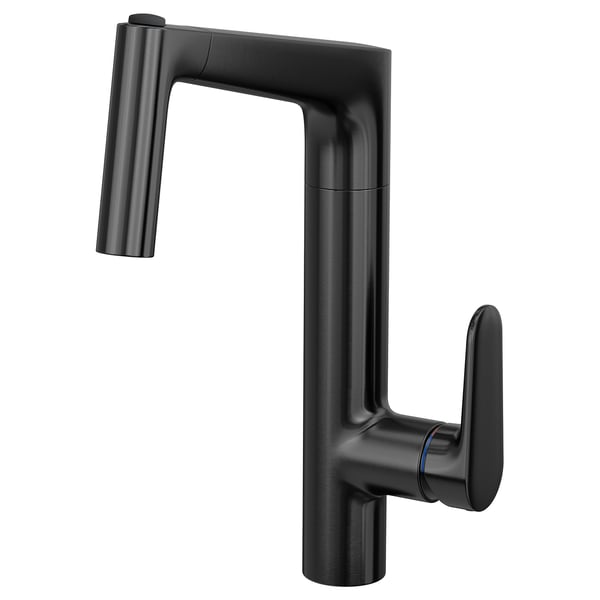 MAJSJÖN Kitchen mixer tap pull out w spray, black