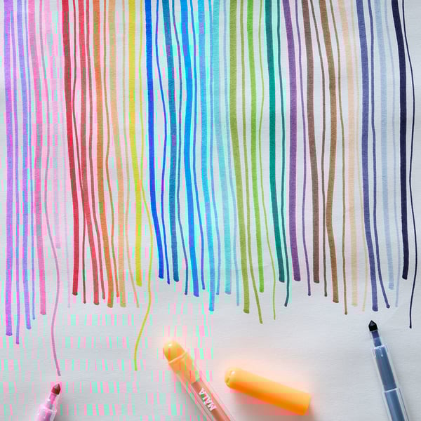 MÅLA Felt-tip pen, mixed colours