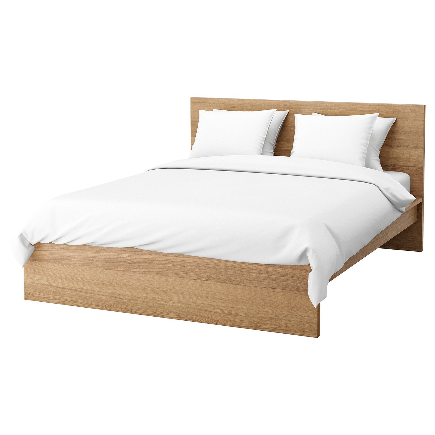 MALM Bed frame, high, oak veneer, Lönset, Standard Double ...