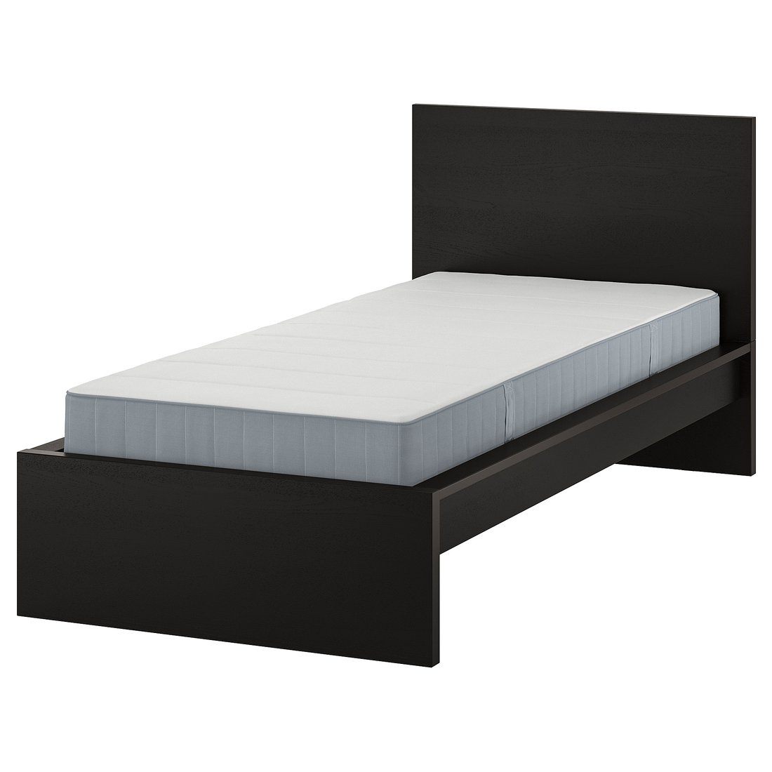 MALM bed frame with mattress, blackbrown/Vesteröy medium firm