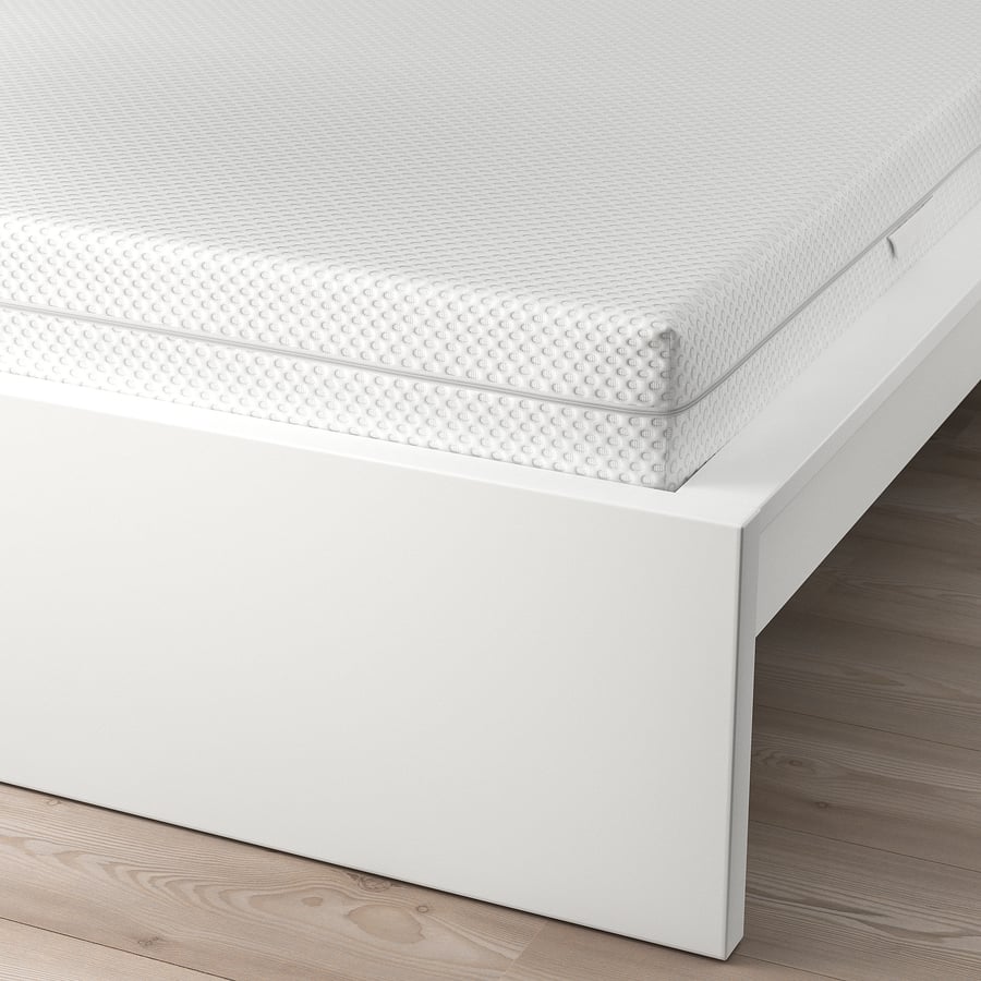 MALM White, double bed frame with Åbygda medium firm mattress - IKEA ...