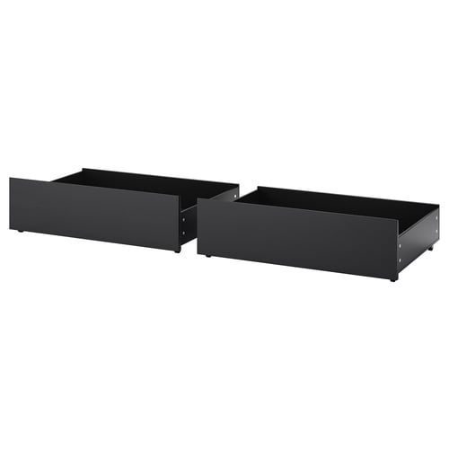MALM Bed storage box for high bed frame - black-brown 200 cm