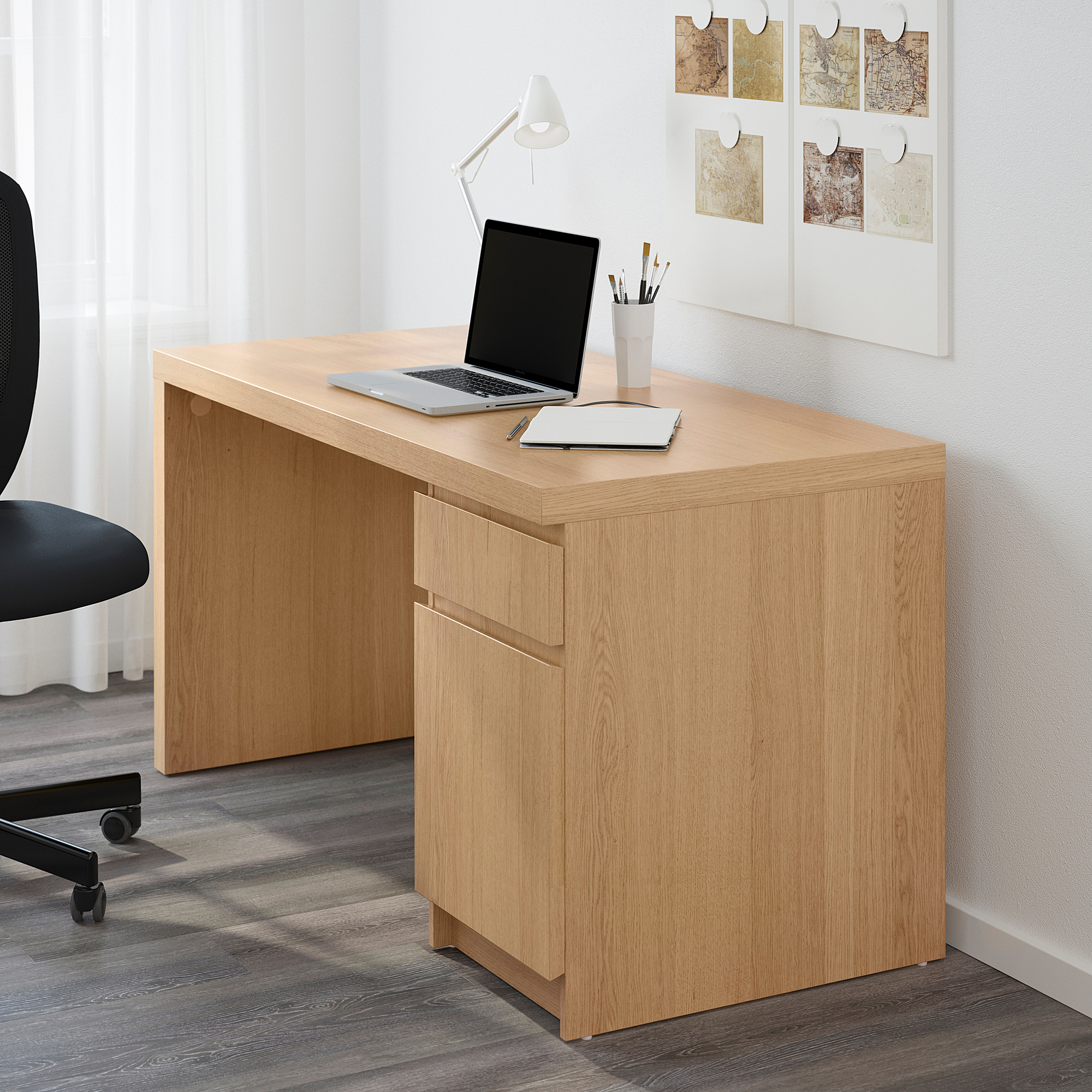 MALM Desk, oak veneer, 140x65 cm IKEA Ireland
