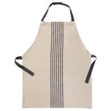 MARIATHERES childrens apron: beige, cotton/linen, adjustable straps, vertical stripes.
