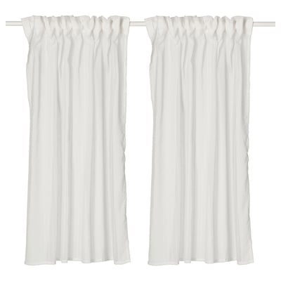 MATILDA Sheer curtains, 1 pair, white/with heading tape, 145x165 cm