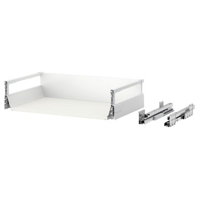 A white MAXIMERA drawer set from ikea, featuring smooth-running slides and soft-closing mechanism, ideal for kitchen or bathroom storage.