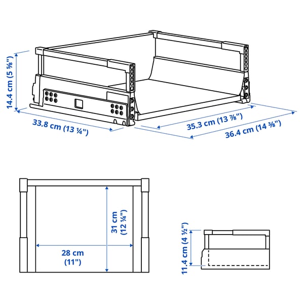 MAXIMERA Drawer, medium, white, 40x37 cm