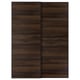 MEHAMN Pair of sliding doors, black/double sided dark brown oak effect, 150x201 cm