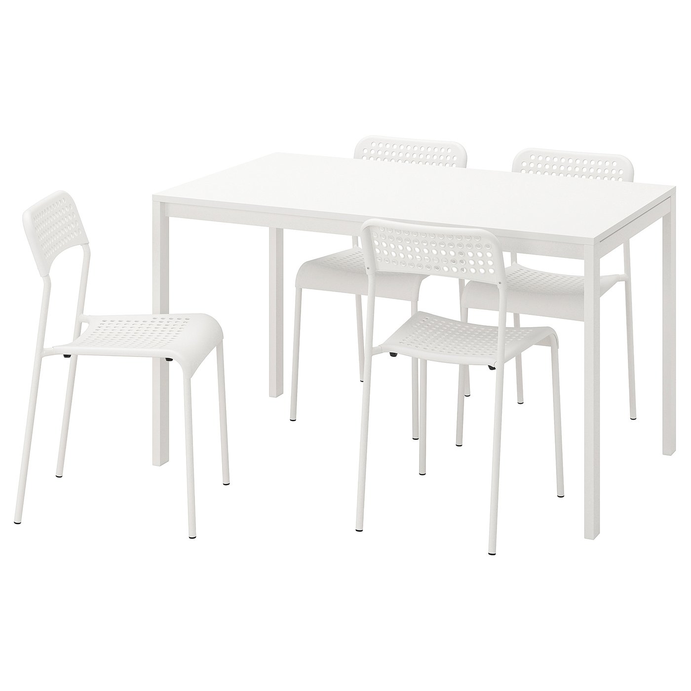 MELLTORP / ADDE dining table and 4 chairs, white, 125 cm IKEA Ireland