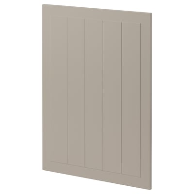 METOD beige kitchen cabinet, rectangular with vertical grooves.