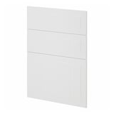 METOD white kitchen cabinet: three-panel design, fiberboard and polyurethane paint, rectangular shape.