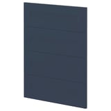 Dark blue METOD storage unit with four rectangular panels.