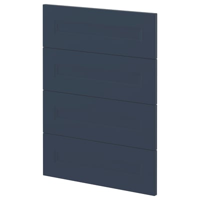 Dark blue METOD storage unit with four rectangular panels.