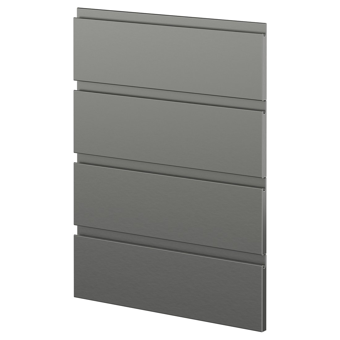 Front Rails Drawers METOD 4 fronts for dishwasher, Voxtorp stainless steel effect, 60 cm ...