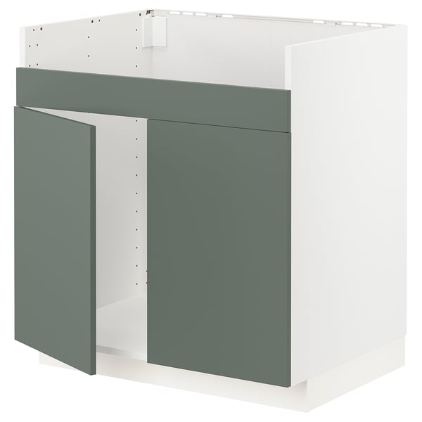 METOD kitchen frame, grey-green, modern, with hinges.