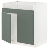 METOD kitchen frame, grey-green, modern, with hinges.