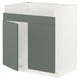 METOD kitchen frame, grey-green, modern, with hinges.