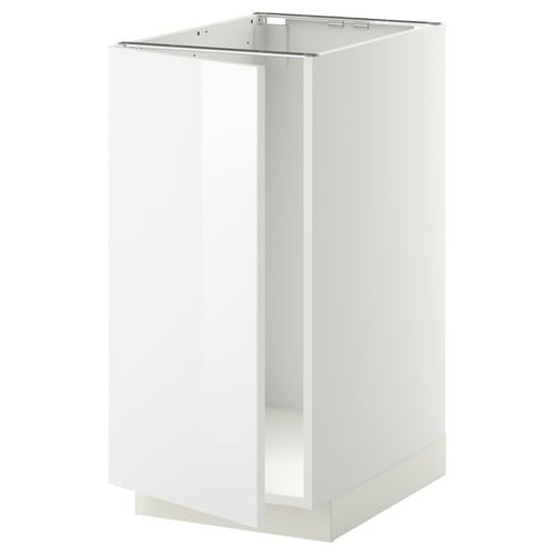 METOD white gloss kitchen cabinet, rectangular, modern design.