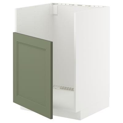 METOD kitchen unit with grey-green door, partial panel.