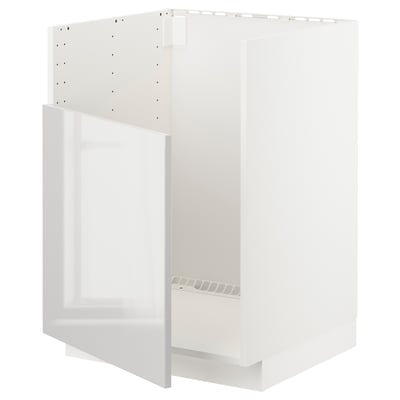 METOD white cabinet, modern design, glossy finish, rectangular shape, metal frame, sleek look.