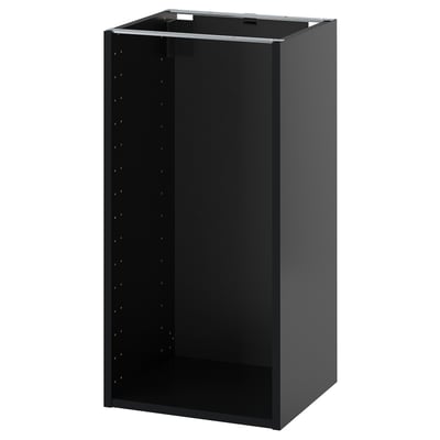 METOD base cabinet in dark gray, square shape, open front, melamine and particleboard construction.