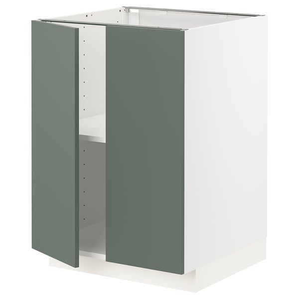 METOD kitchen unit in matt grey-green with modern, adjustable design and clean lines.