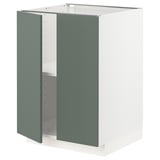 METOD kitchen unit in matt grey-green with modern, adjustable design and clean lines.
